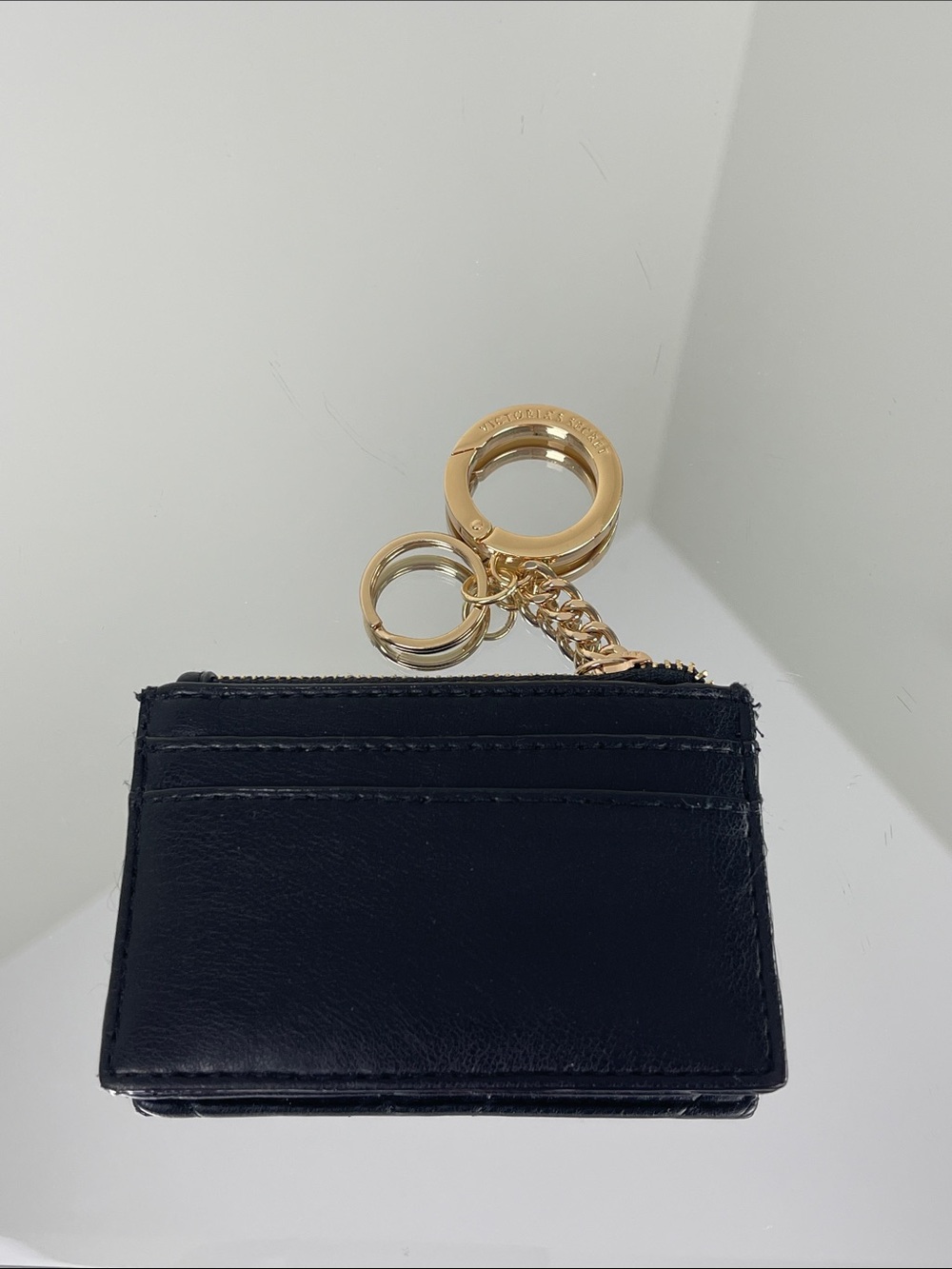 Victoria's Secret Black Card Holder w/gold Keychain - Picture 2 of 4